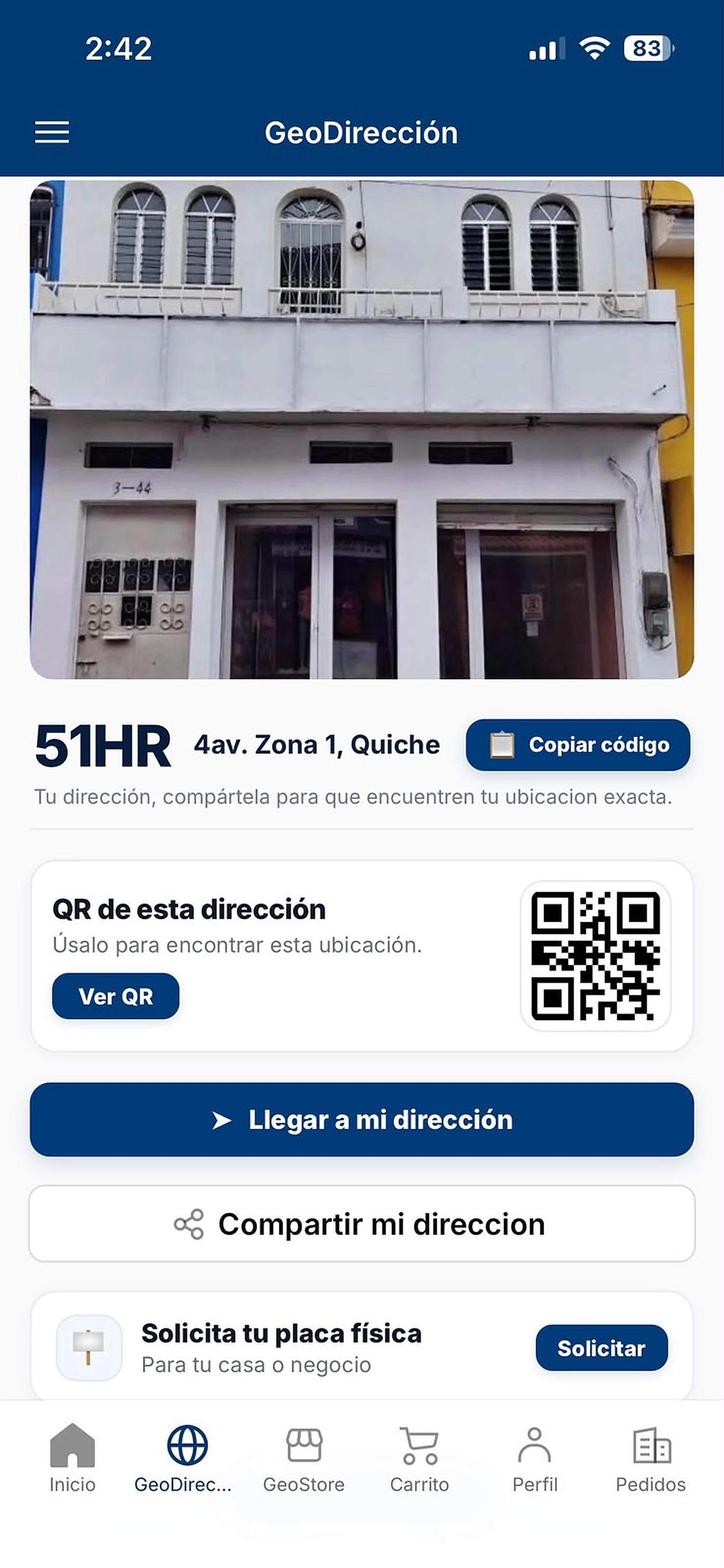 Ejemplo real de GeoDirección 51HR